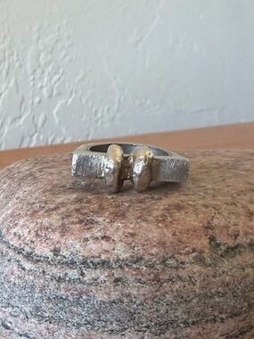 Handmade (by me) 925 Silver Minimalist Modern Heavy Silver Stacking Ring [7]